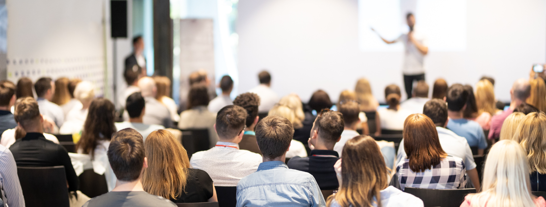 microphone on stage at corporate event